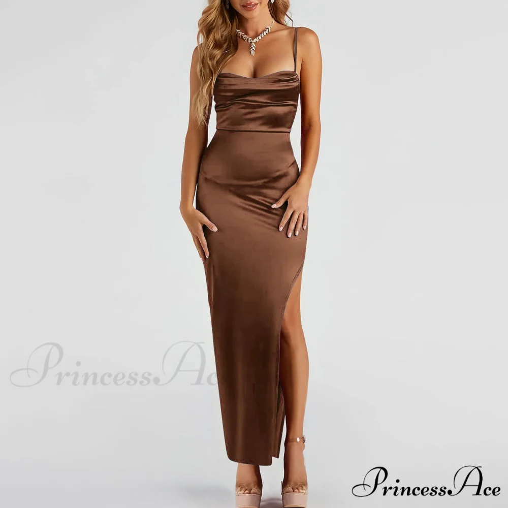 Lola High Slit Charming Satin Dress 2 - Image 7