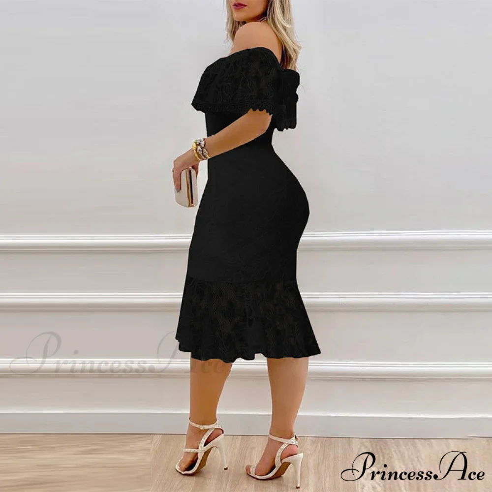 Stunner In Stylish Lace Midi Dress - Image 2