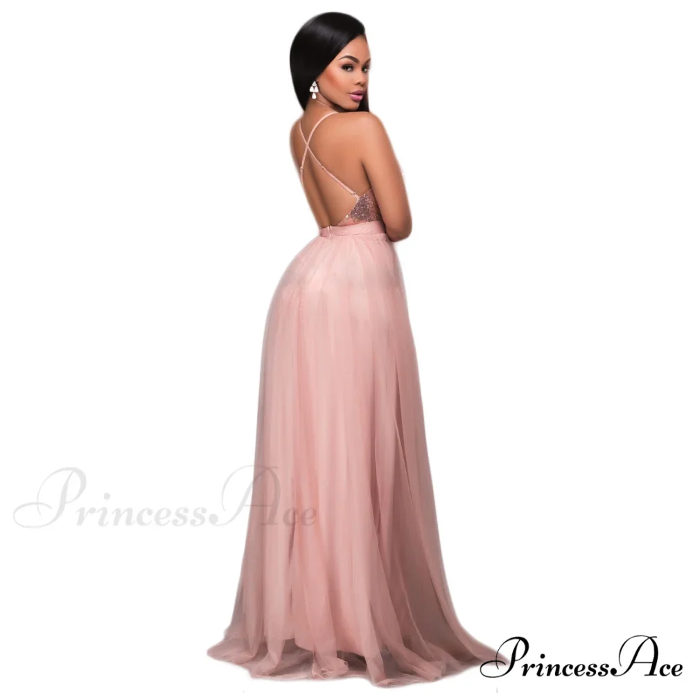 Saylor Formal Double Charming Slit Tulle Dress - Image 3