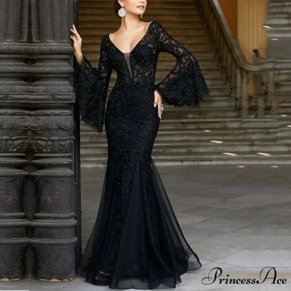 Brooke Lace V Charming Neck Formal Dress - Image 2