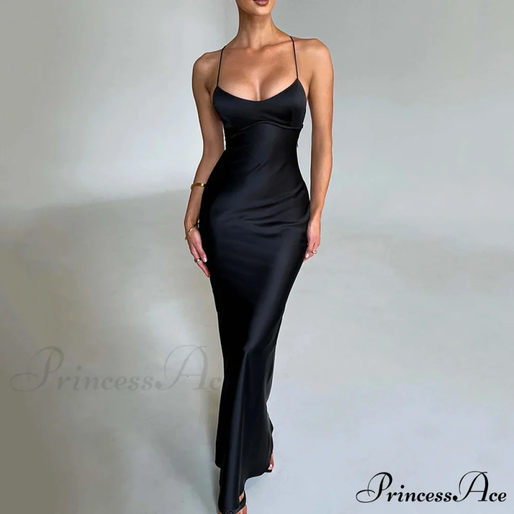 Heidi Formal Stylish Satin Lattice Dress - Image 8