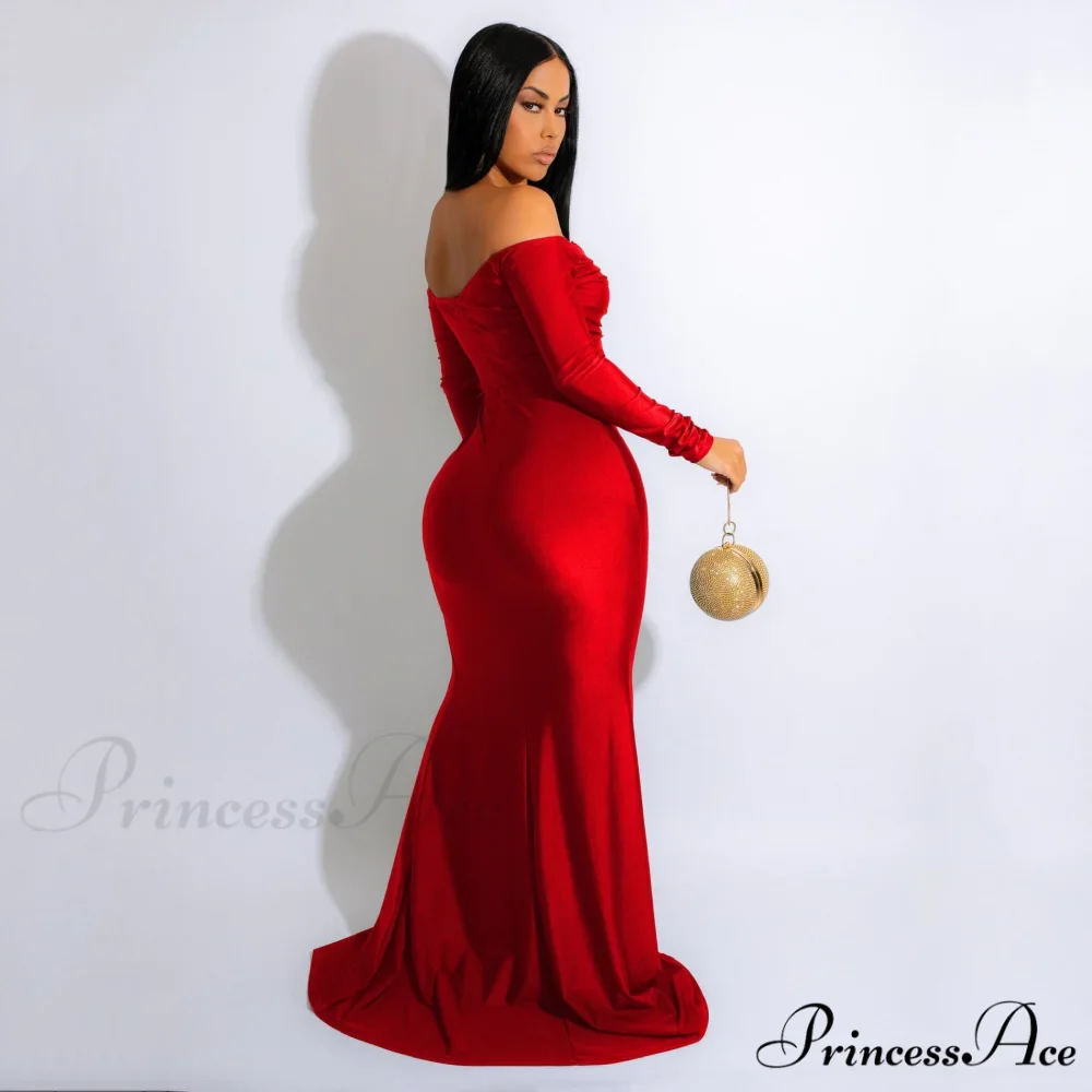 Larsa Formal Velvet Charming And Lace Mermaid Dress - Image 10