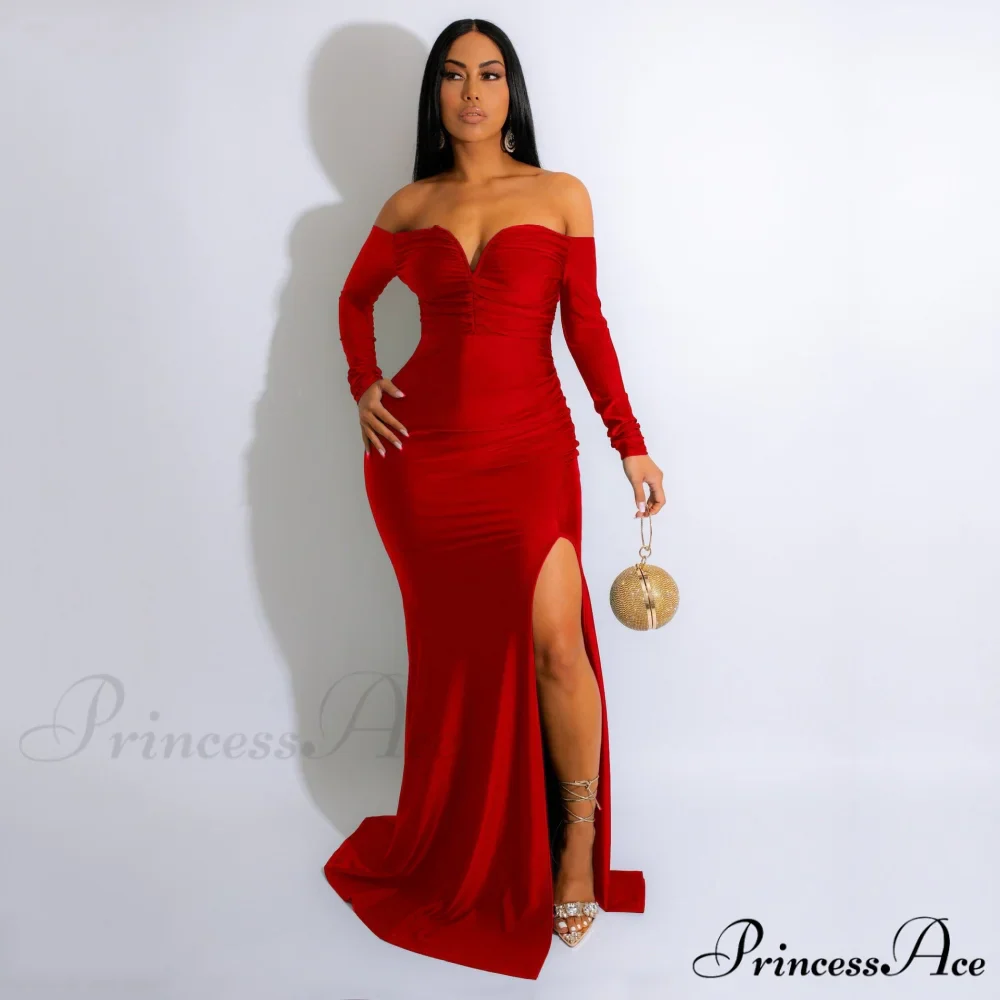 Larsa Formal Velvet Charming And Lace Mermaid Dress - Image 3