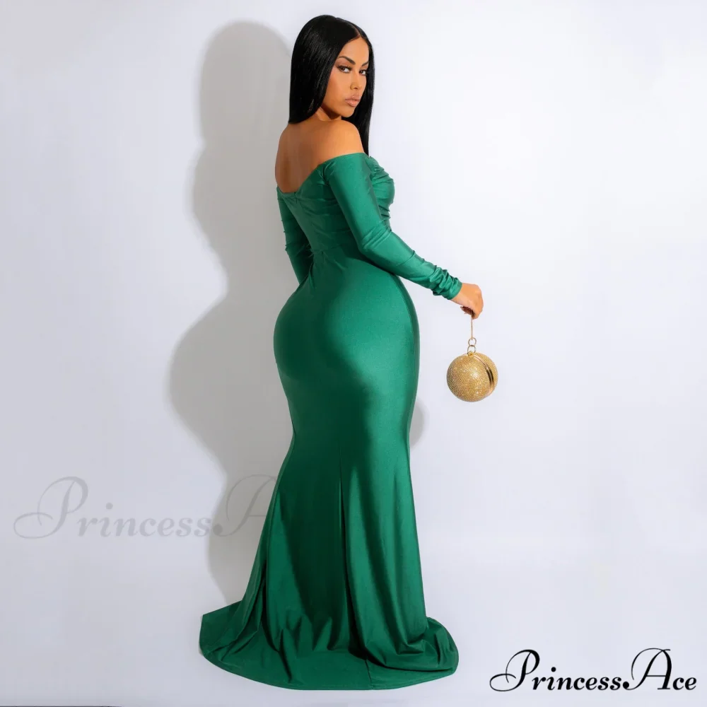 Larsa Formal Velvet Charming And Lace Mermaid Dress - Image 8