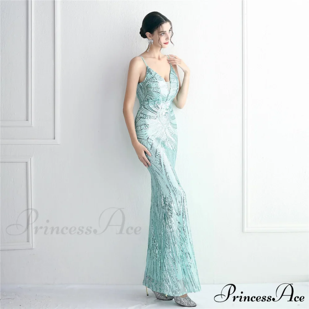 Edlyn Sequin Laceup Charming Mermaid Formal Dress - Image 3