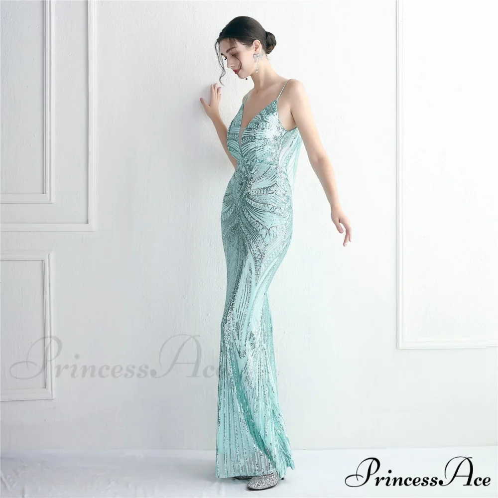 Edlyn Sequin Laceup Charming Mermaid Formal Dress - Image 6
