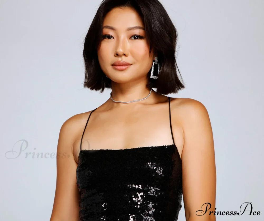 Sassy In Stylish Sequins Skater Dress - Image 8