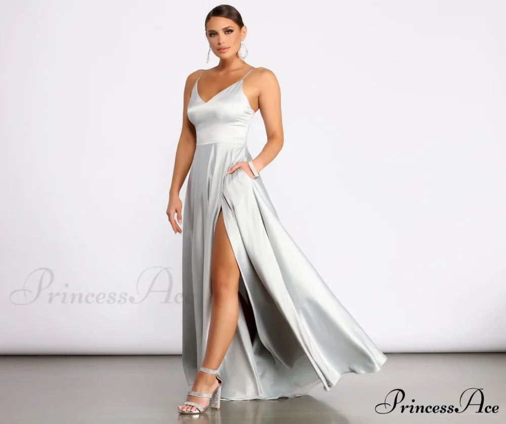Juliet Formal Stylish High Slit Dress - Image 34