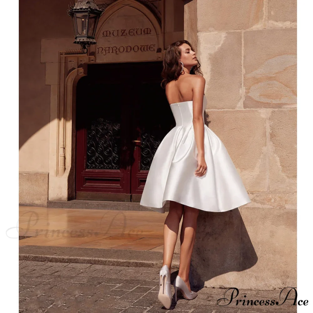 Hadley Strapless Pleated Charming Satin Party Dress - Image 2