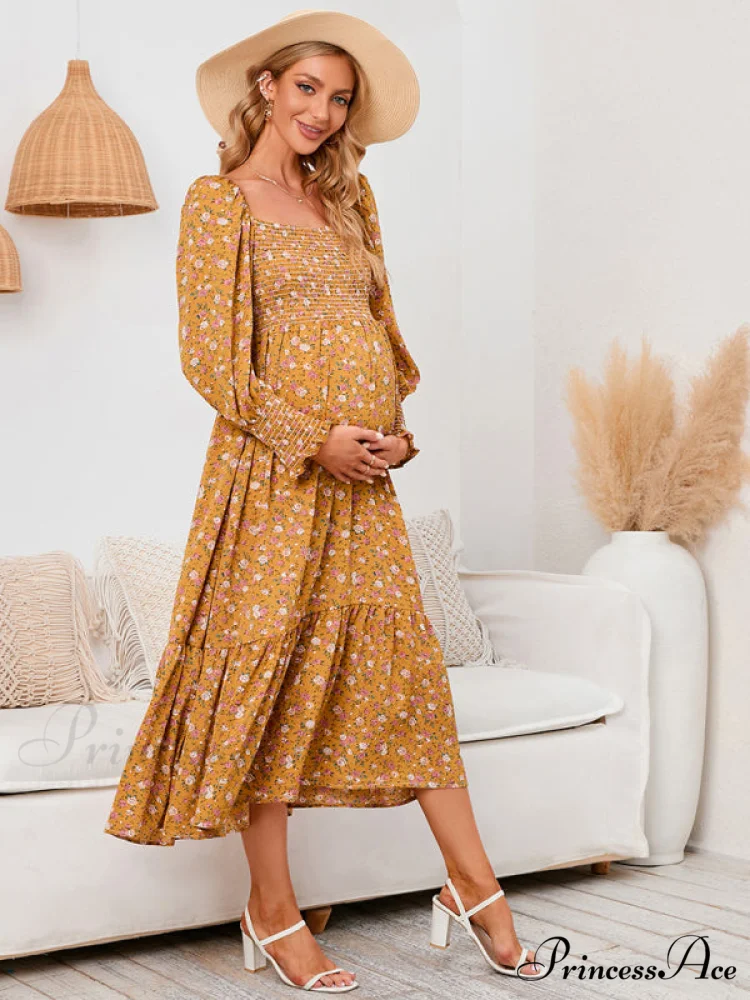 Flowered Maternity Small with Chiffon Gown Print - Image 12