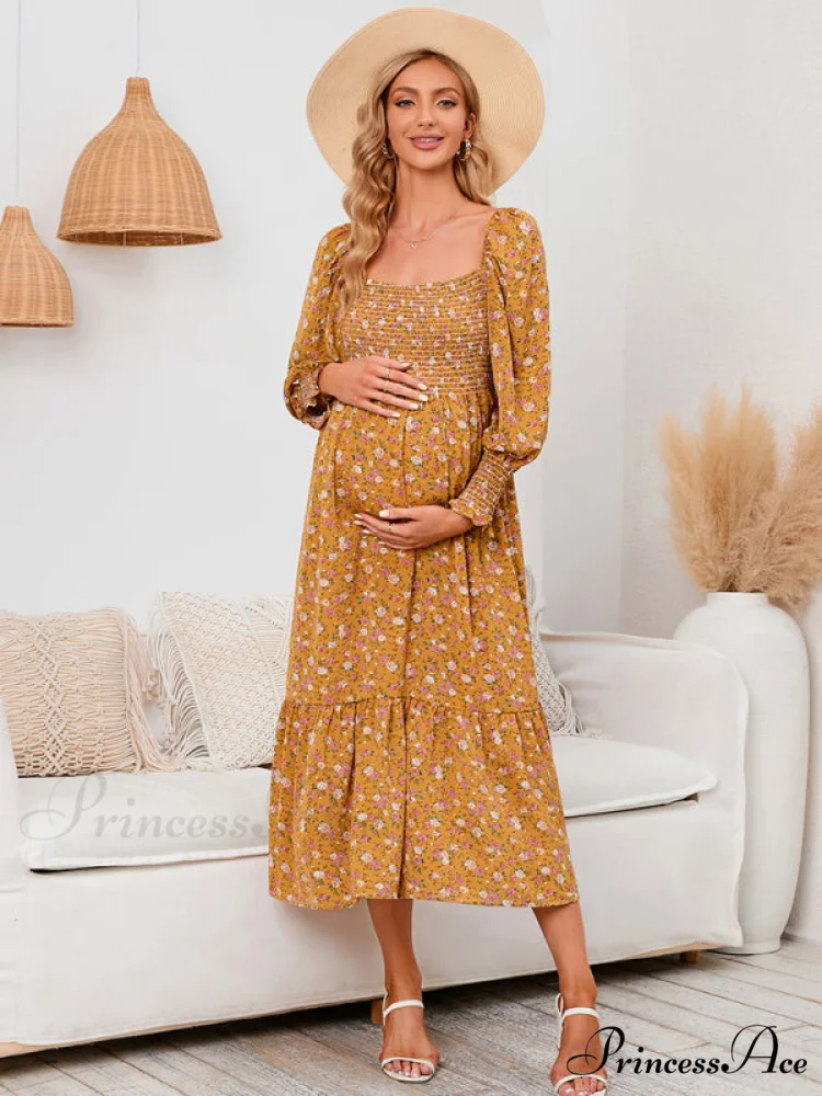 Flowered Maternity Small with Chiffon Gown Print - Image 13