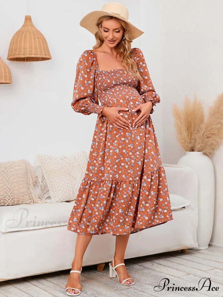 Flowered Maternity Small with Chiffon Gown Print - Image 14