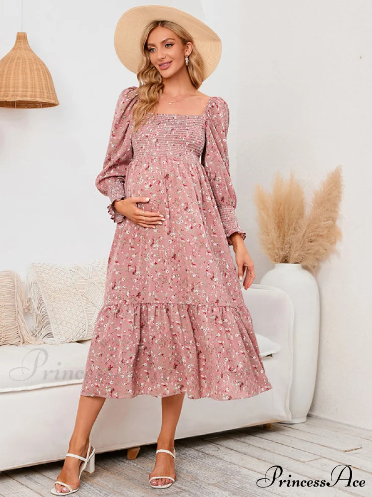 Flowered Maternity Small with Chiffon Gown Print - Image 2