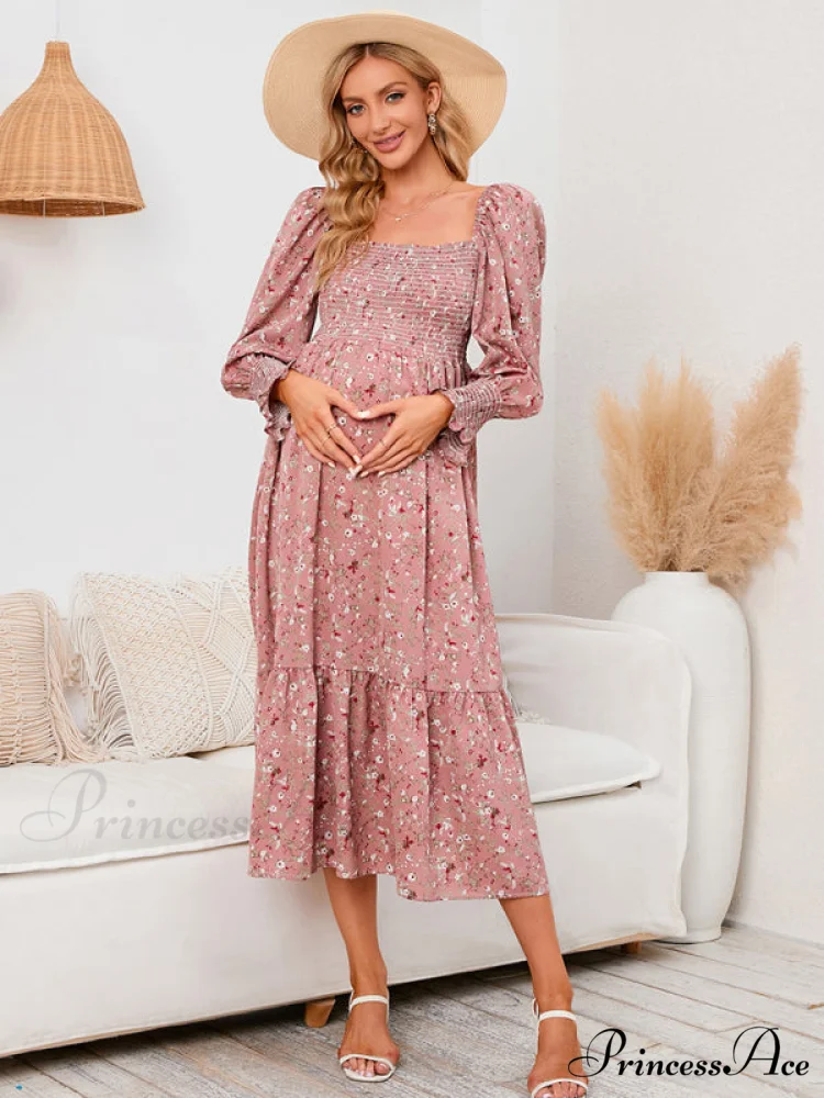 Flowered Maternity Small with Chiffon Gown Print - Image 3