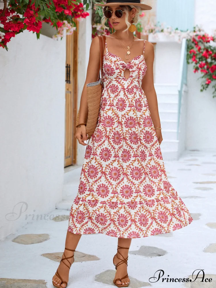 for Gown Midi Flowered Keyhole Women - Image 8