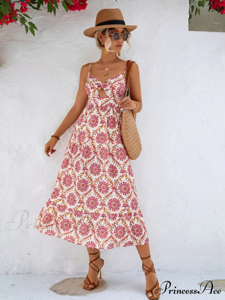 for Gown Midi Flowered Keyhole Women - Image 9