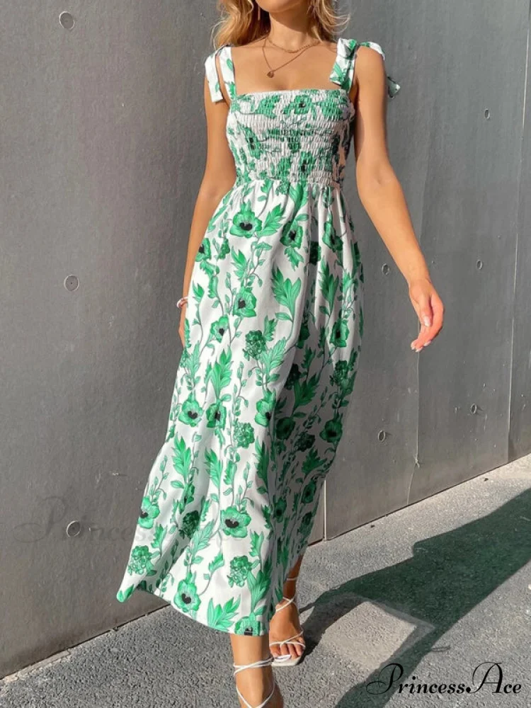 for Flowered Design Tiered Gown Smocked Women - Image 10