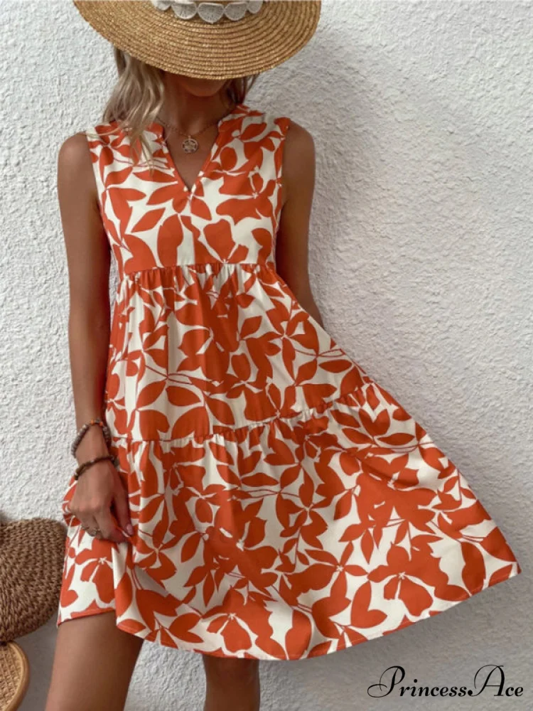 for Tiered Design Sleeveless Minidress Flowered Ruffle Women - Image 13