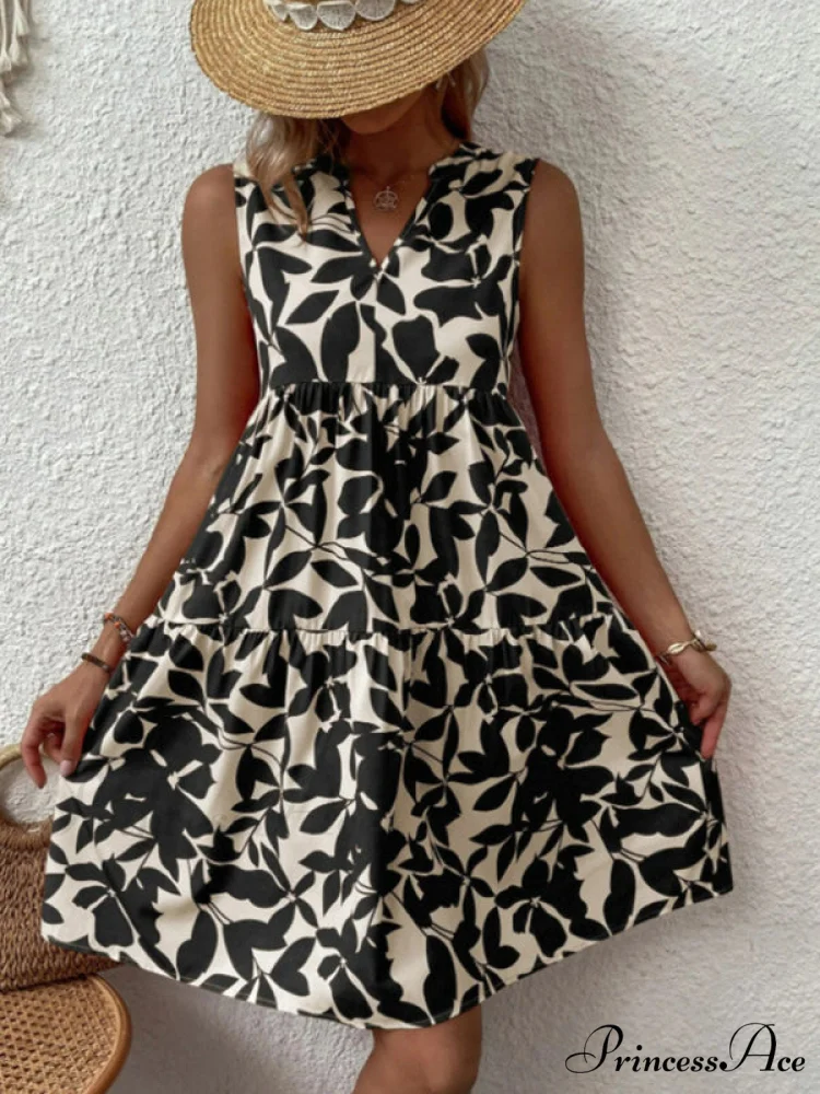 for Tiered Design Sleeveless Minidress Flowered Ruffle Women - Image 16