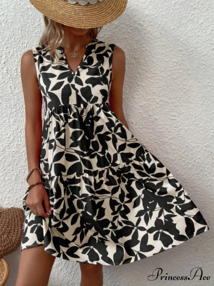 for Tiered Design Sleeveless Minidress Flowered Ruffle Women - Image 17