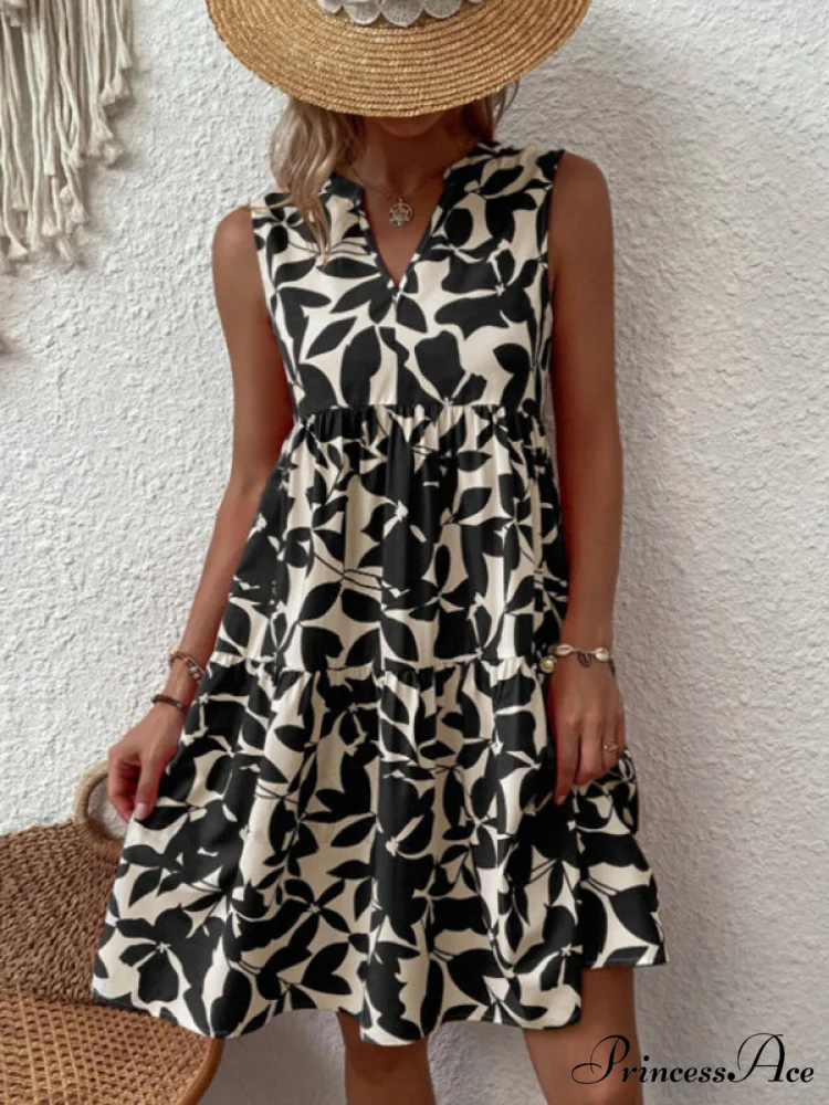 for Tiered Design Sleeveless Minidress Flowered Ruffle Women - Image 18