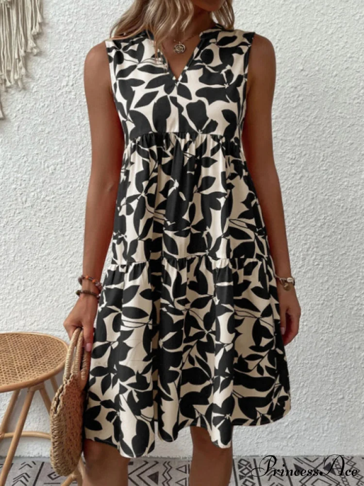 for Tiered Design Sleeveless Minidress Flowered Ruffle Women - Image 19