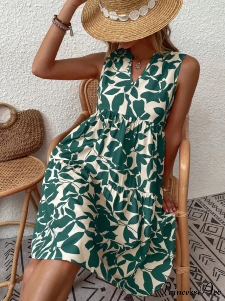 for Tiered Design Sleeveless Minidress Flowered Ruffle Women - Image 2