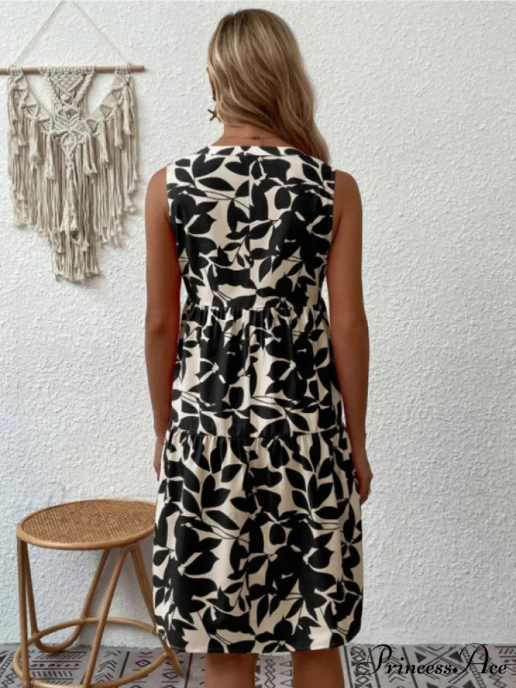 for Tiered Design Sleeveless Minidress Flowered Ruffle Women - Image 20