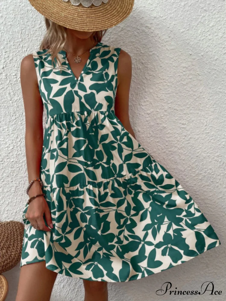 for Tiered Design Sleeveless Minidress Flowered Ruffle Women - Image 4