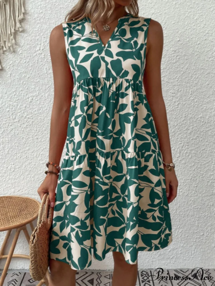 for Tiered Design Sleeveless Minidress Flowered Ruffle Women - Image 5
