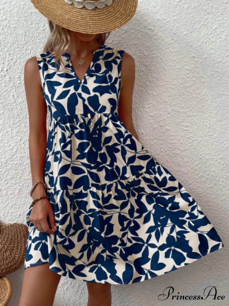 for Tiered Design Sleeveless Minidress Flowered Ruffle Women - Image 7