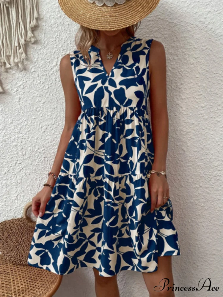 for Tiered Design Sleeveless Minidress Flowered Ruffle Women - Image 8