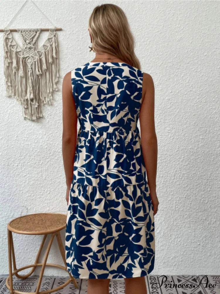 for Tiered Design Sleeveless Minidress Flowered Ruffle Women - Image 9