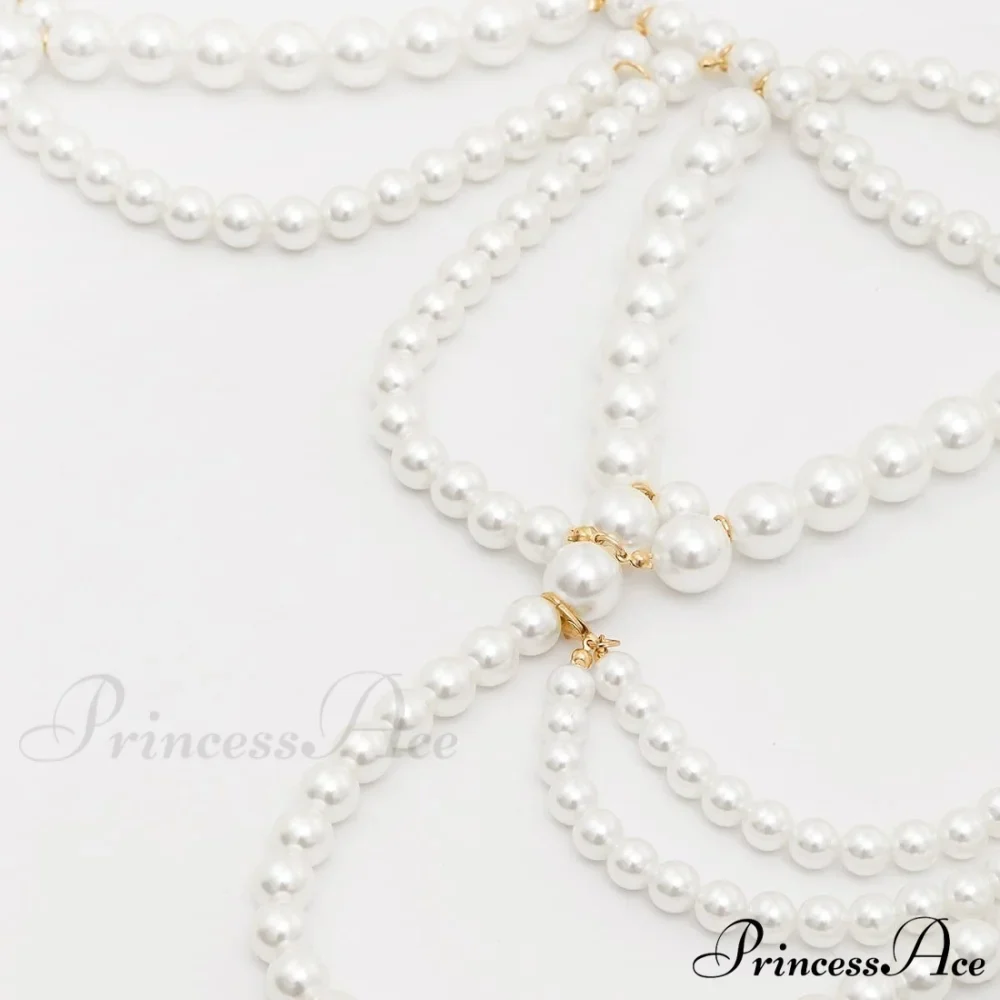 pearl body Faux with chain beads - Image 4