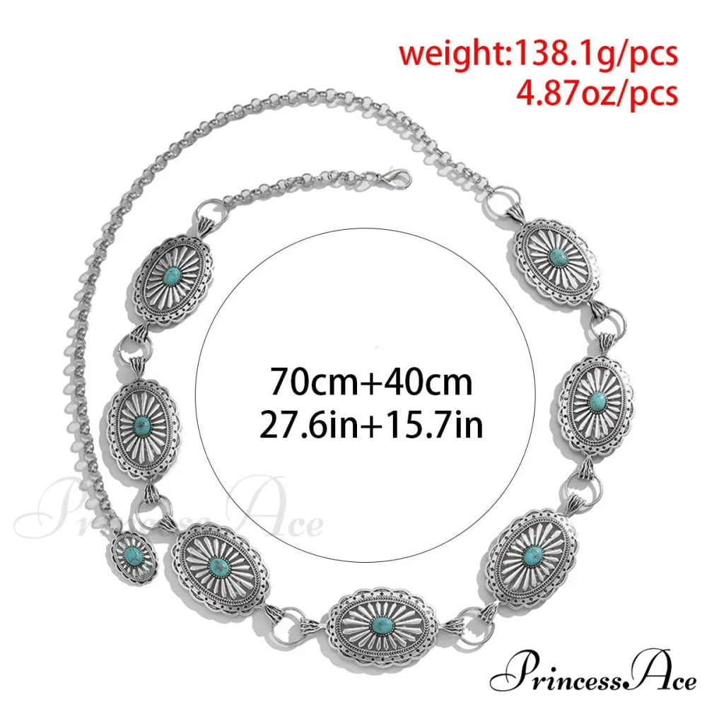 Carving Waist Metal O-Ring Multicolor Pendant Chain - Image 3