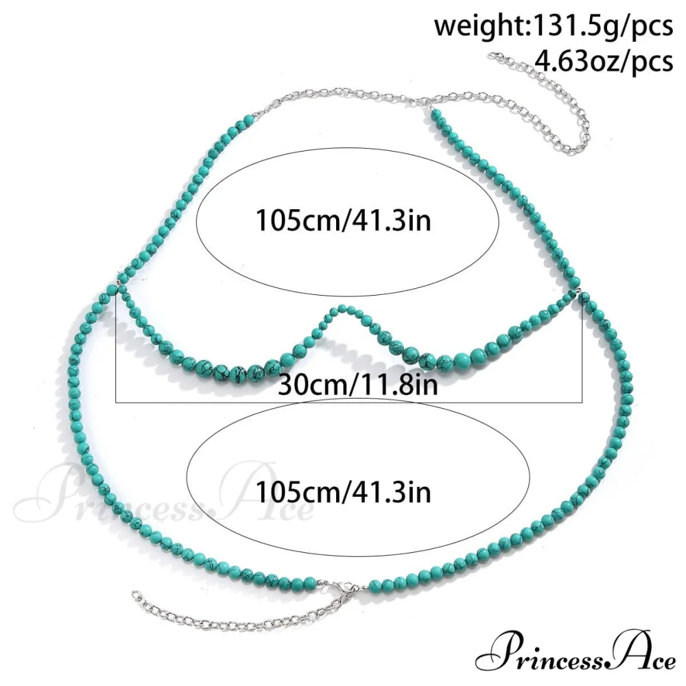 Beaded body chain tassels with stones - Image 3