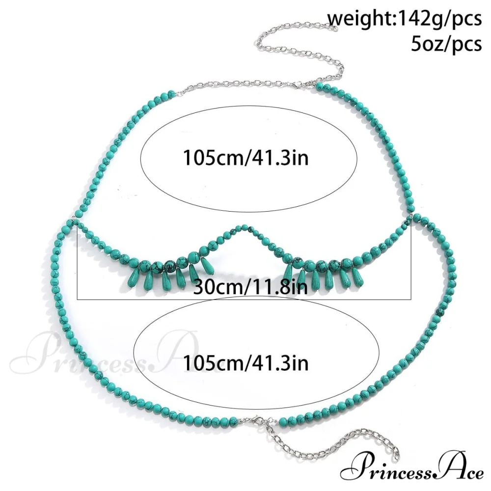 Beaded body chain tassels with stones - Image 4