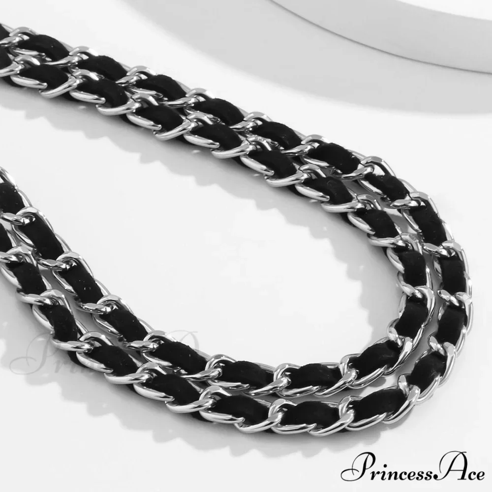 Chain with Stitch Contrast Layered Waist Detail - Image 5