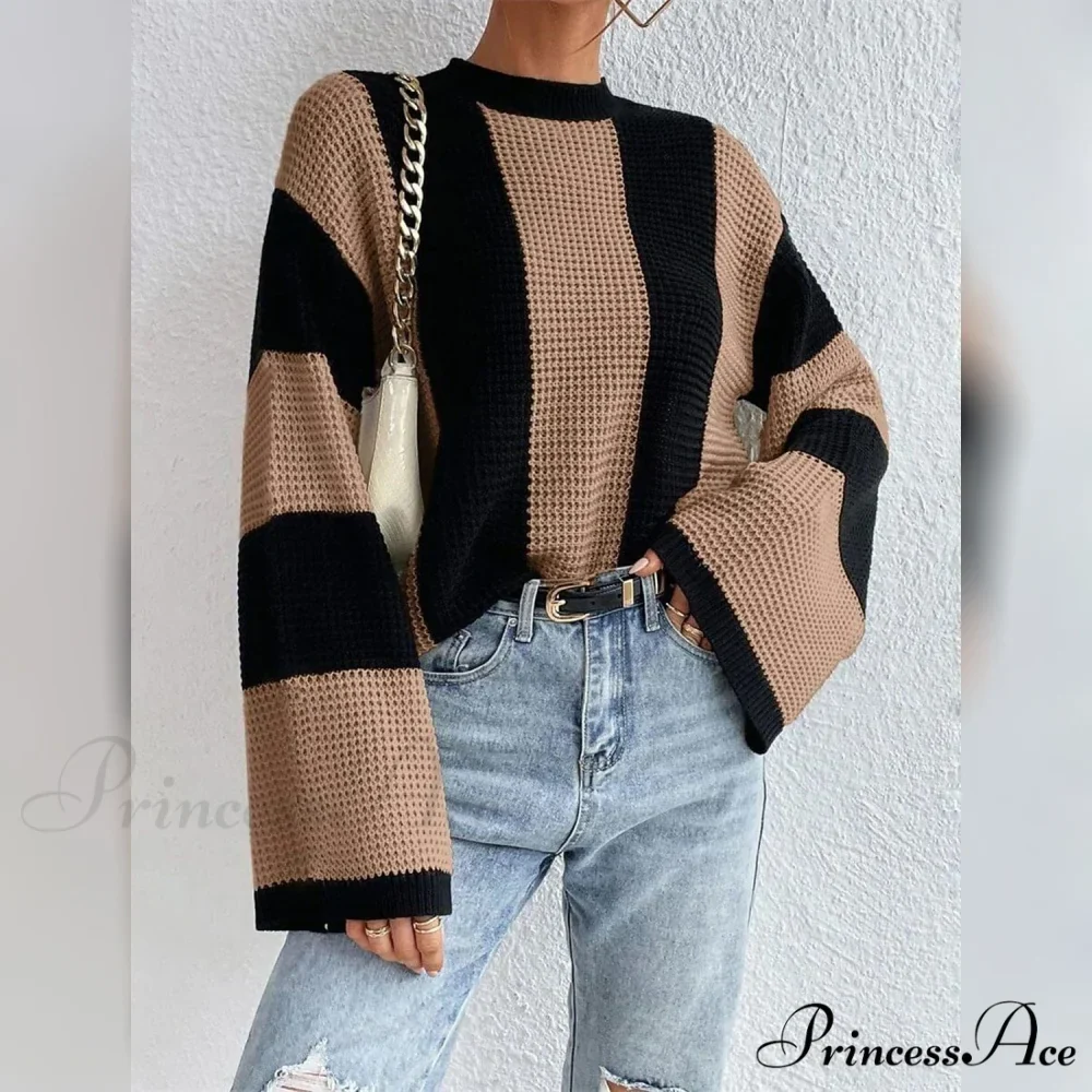 Patchwork Striped Women's Sweater - Image 13