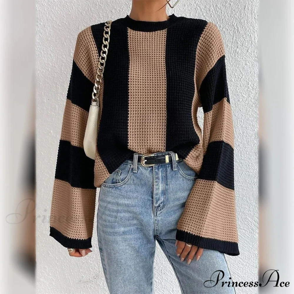 Patchwork Striped Women's Sweater - Image 5