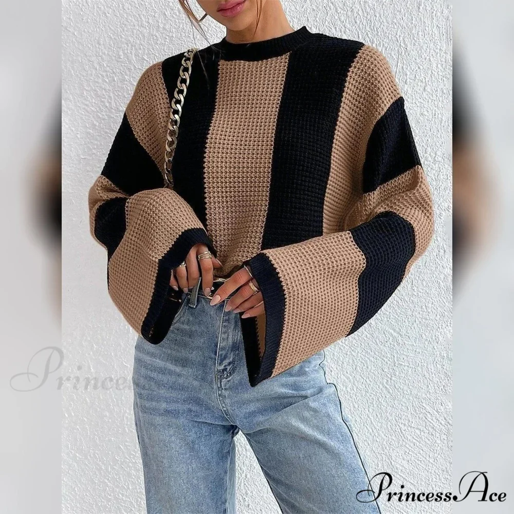 Patchwork Striped Women's Sweater - Image 6