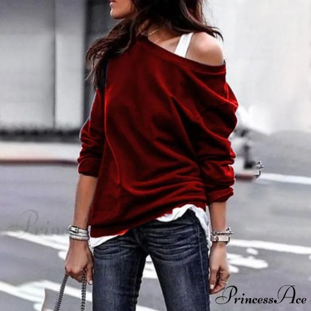 One Arm Shoulder Women's Soft Long Top - Image 4