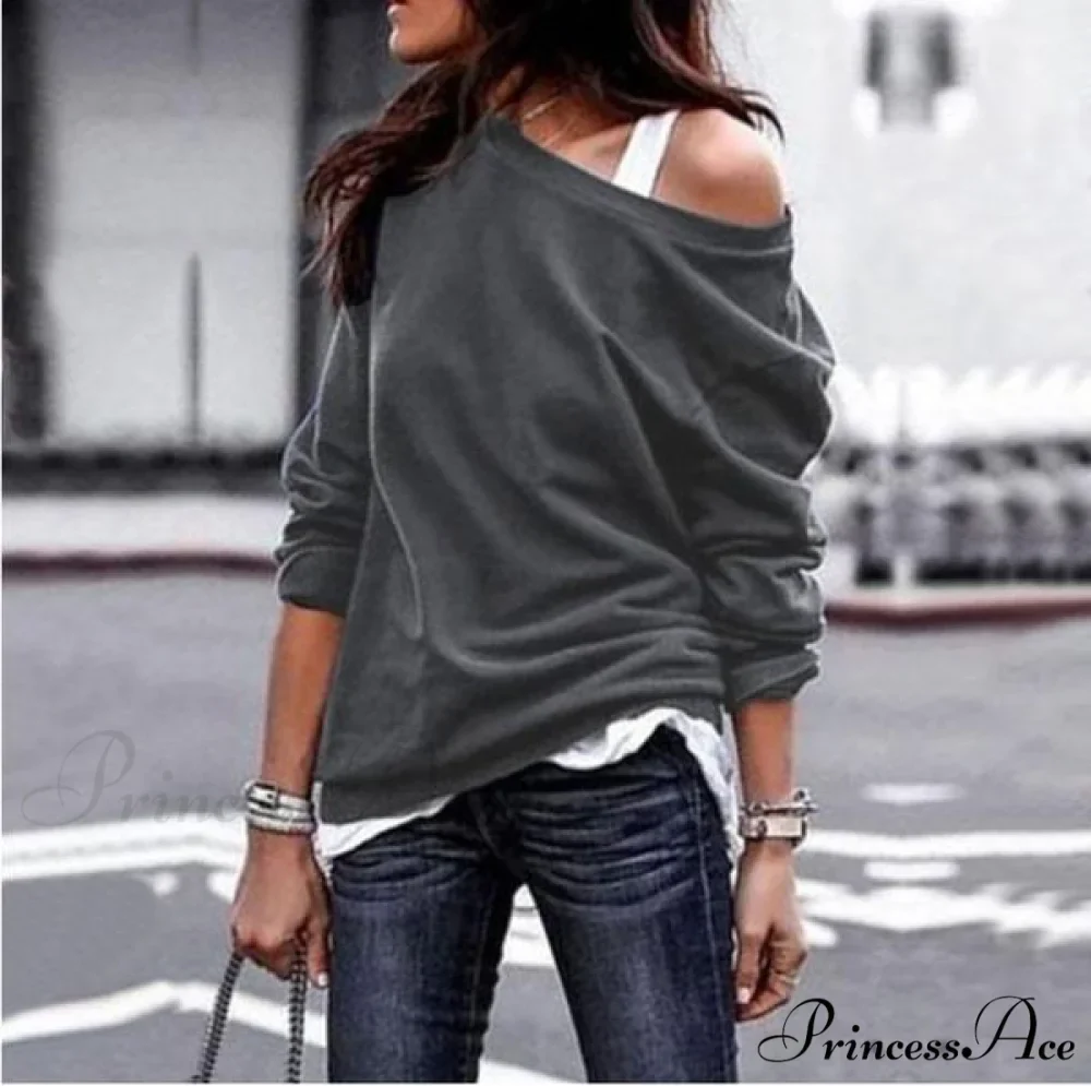 One Arm Shoulder Women's Soft Long Top - Image 6