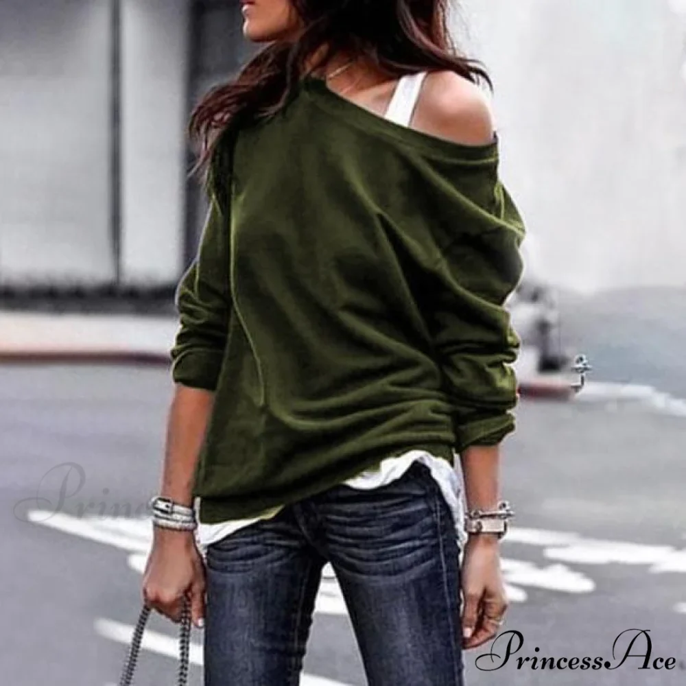 One Arm Shoulder Women's Soft Long Top - Image 7
