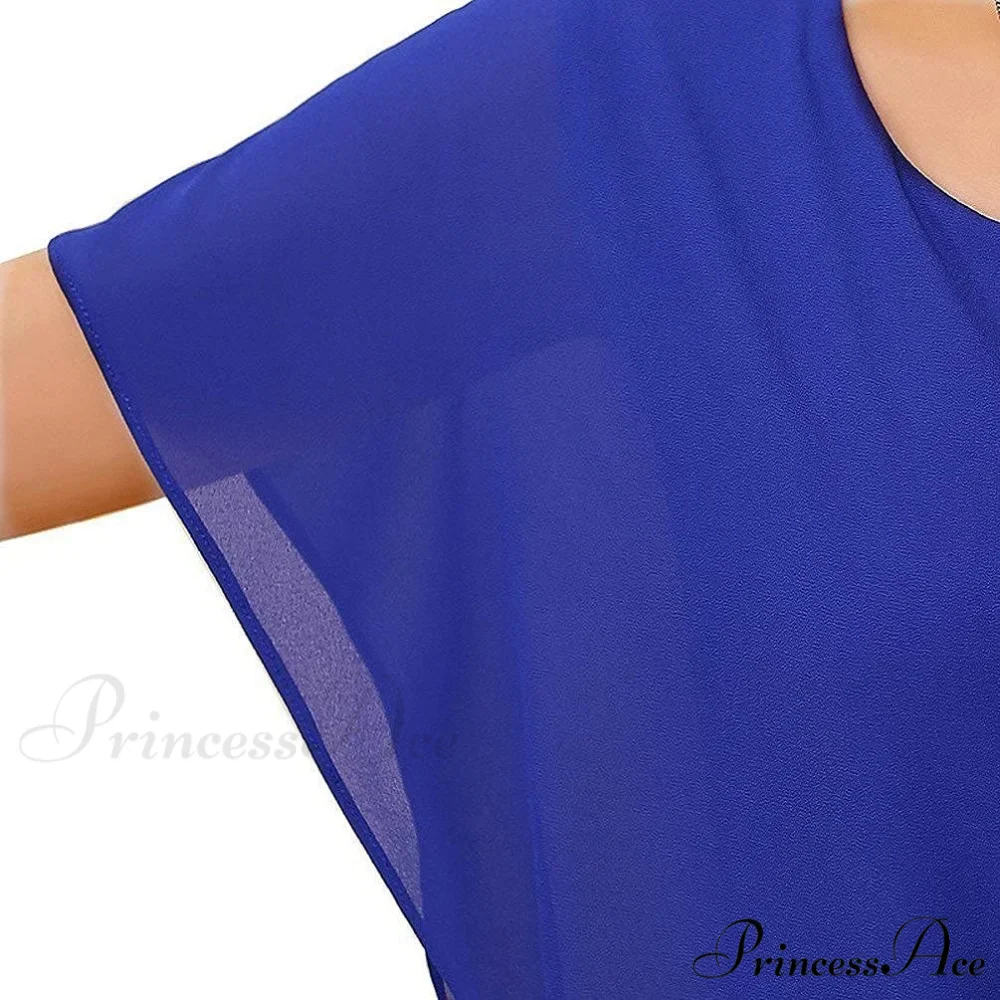 for Chiffon Blouse Casual T-Shirt Top Brief Arm Women - Image 9