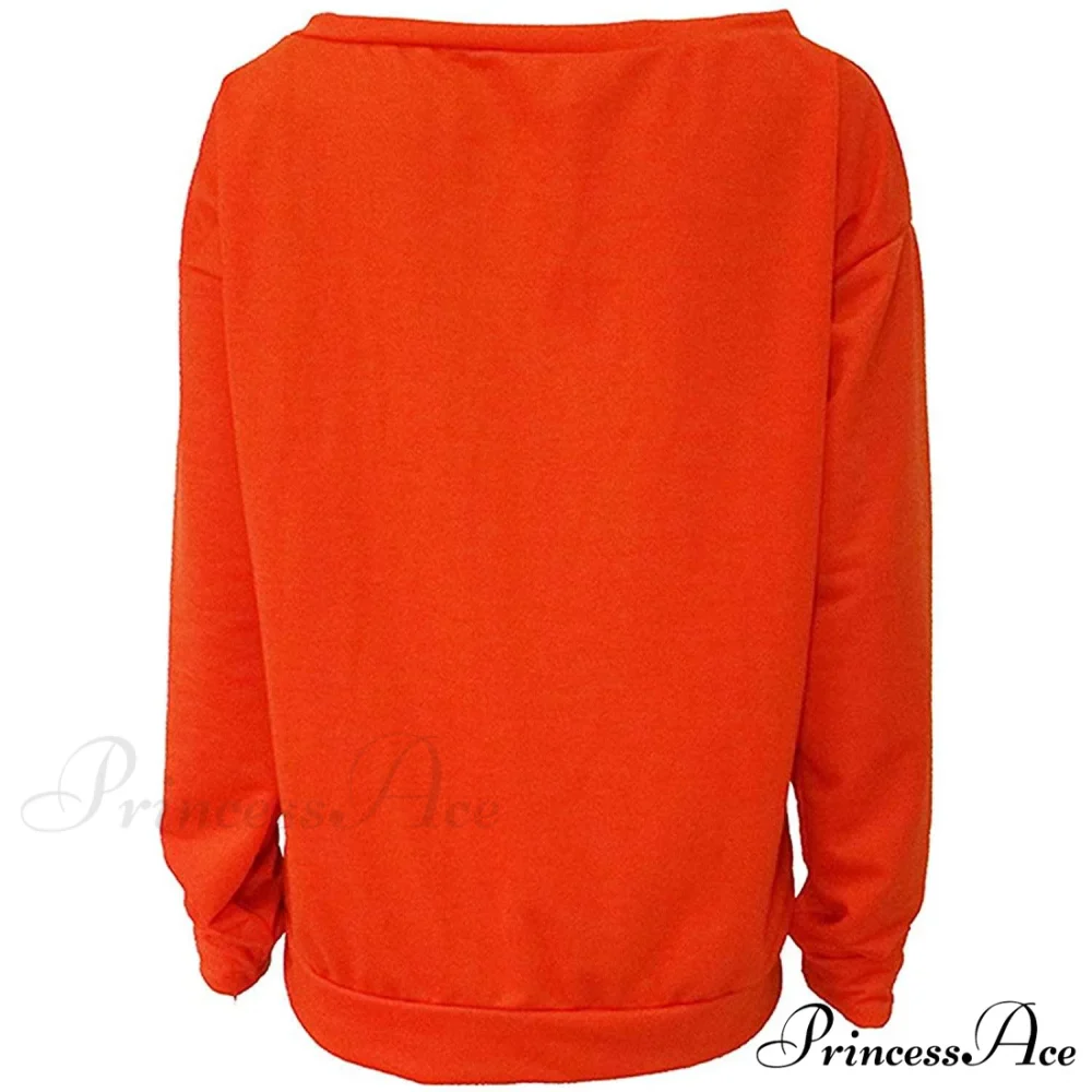 Love Tops Pullover for Patterned Off Slouchy Shoulder Sweatshirt Letter Women - Image 2