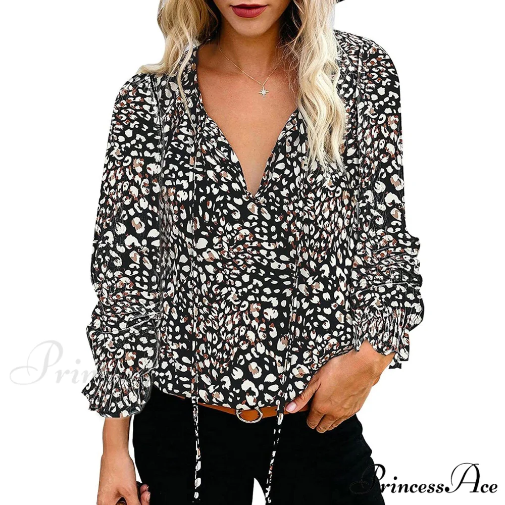 V-Neck Flowered Women's Bohemian Dokotoo Top - Image 12