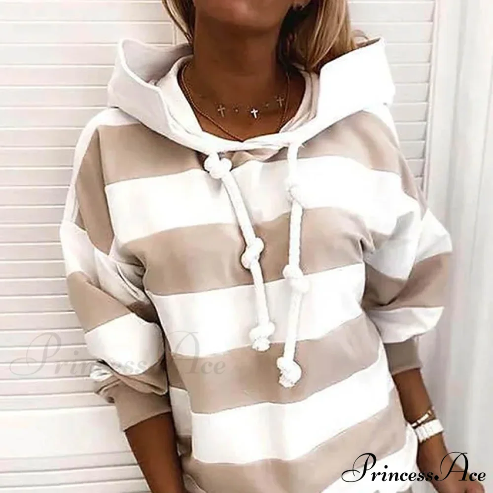 Hoodie Striped Women's Casual Pullover Sweatshirt - Image 5