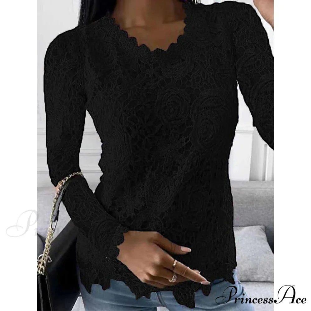 Long Arm Lace for Blouse Blouse Flowered Women - Image 5