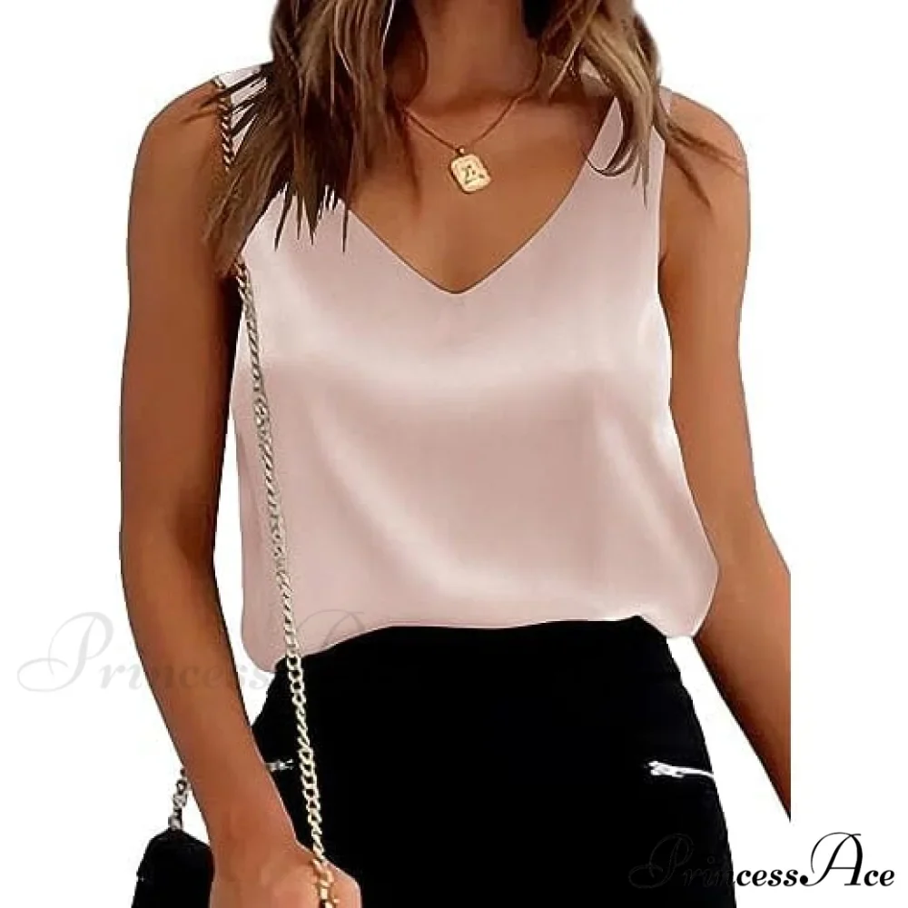 for Tops Silk Tank Satin Women - Image 3